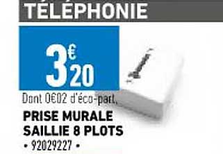 prise murale saillie 8 plots