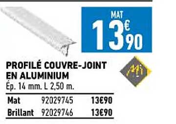 profilé couvre-joint en aluminium