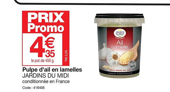 pulpe d'ail en lamelles jardins du midi