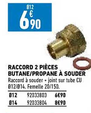 raccord 2 pièces butane-propane à souder