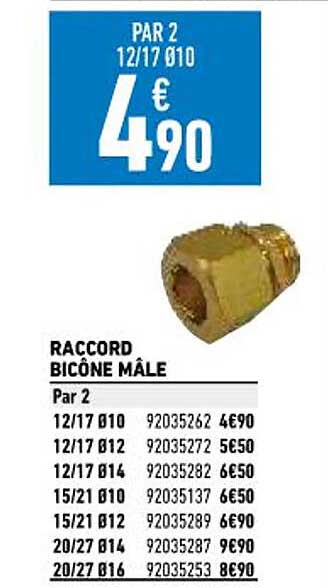 raccord bicône mâle