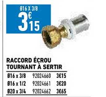 Raccord écrou Tournant à Sertir