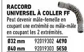raccord universel à coller ff