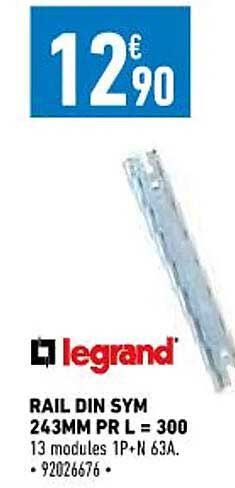 rail din sym 243mm pr l = 300 legrand