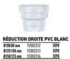 Réduction Droite Pvc Blanc