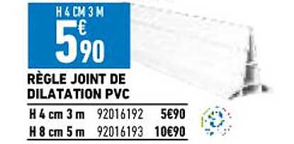 règle joint de dilatation pvc