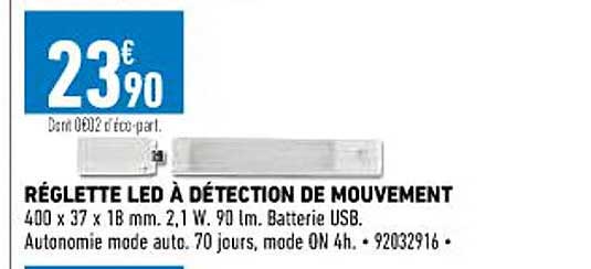 réglette led à détection de mouvement