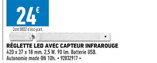 réglette led avec capteur infrarouge