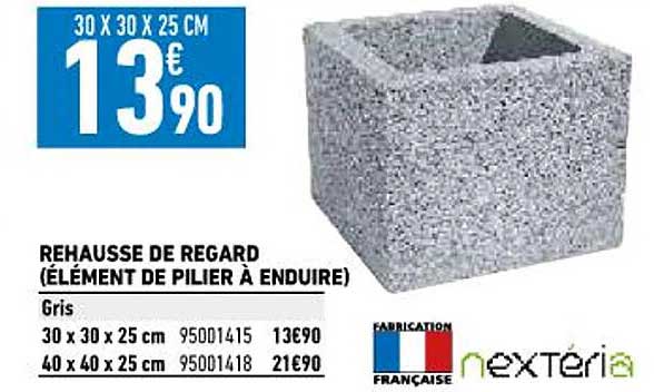 rehausse de regard (élément de pilier à enduire) nextéria