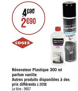 rénovateur plastique 300ml parfum vanille cogex