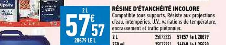 résine d'étanchéité incolore