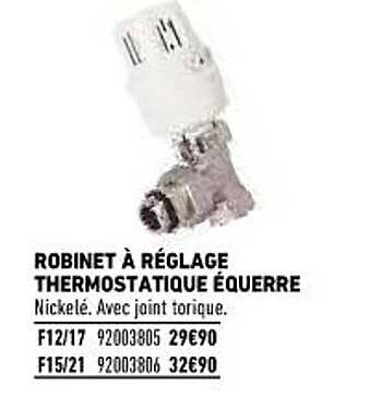 robinet à réglage thermostatique équerre