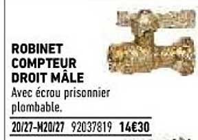 robinet compteur droit mâle