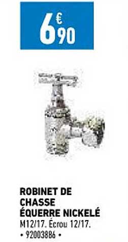 robinet de chasse équerre nickelé