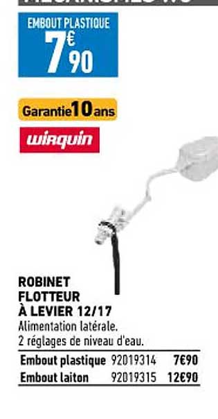 robinet flotteur à levier 12-17