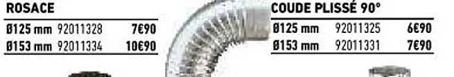 rosace, coude plissé 90°