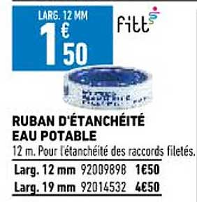 ruban d'étanchéité eau potable fitt