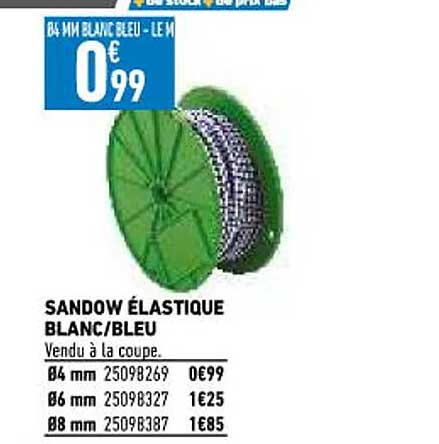 sandow élastique blanc-bleu
