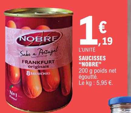 saucisses "nobre"