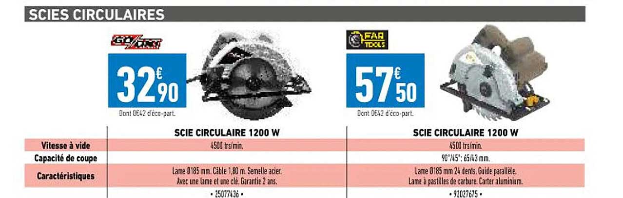 scie circulaire 1200w go-on!, scie circulaire 1200w far tools