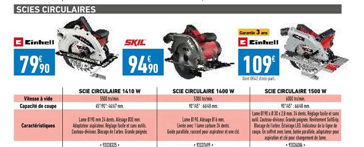 scie circulaire 1410w einhell, scie circulaire 1400w skil, scie circulaire 1500w einhell