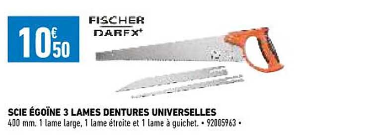 scie égoïne 3 lames dentures universelles
