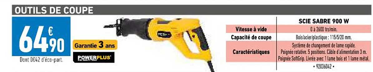 scie sabre 900w powerplus