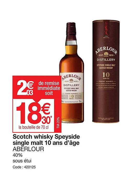scotch whisky speyside single malt 10 ans d'âge aberlour
