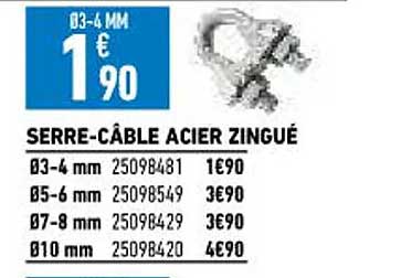 serre-câble acier zingué