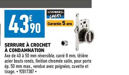 serrure à crochet à condamnation