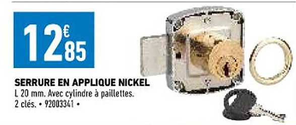 serrure en applique nickel