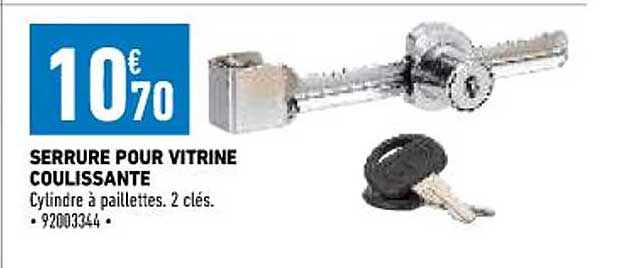 serrure pour vitrine coulissante