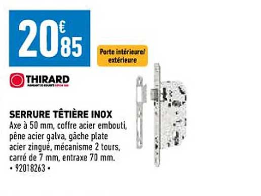 serrure têtière inox thirard