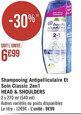 Shampooing Antipelliculaire Et Soin Classic 2en1 Head & Shoulders