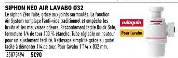 Siphon Néo Air Lavabo ø 32