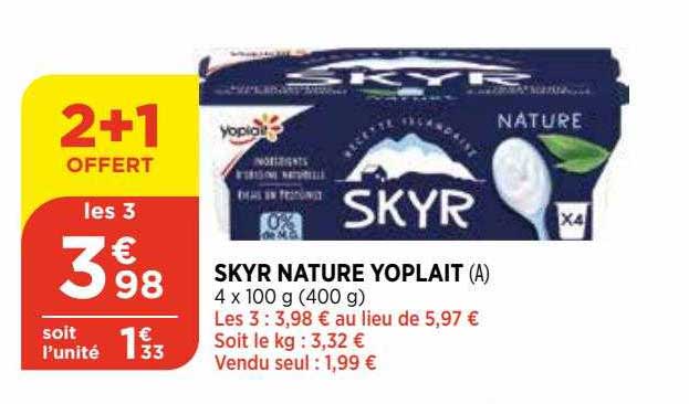 sky nature yoplait 2+1 offert