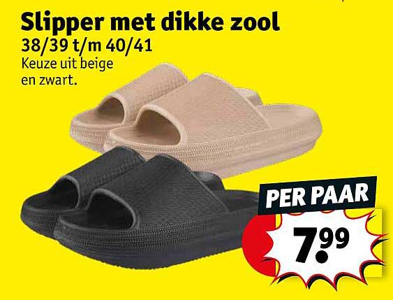 slipper met dikke zool