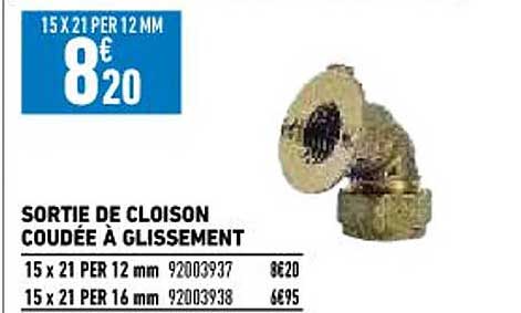 sortie de cloison coudée à glissement