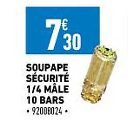 soupape sécurité 1-4 mâle 10 bars