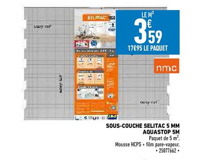 sous-couche selitac 5 mm aquastop 5m nmc