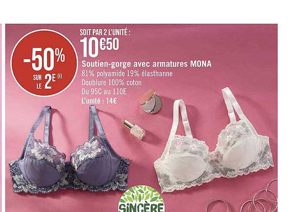 soutien-gorge ave armatures mona -50% sur le 2e