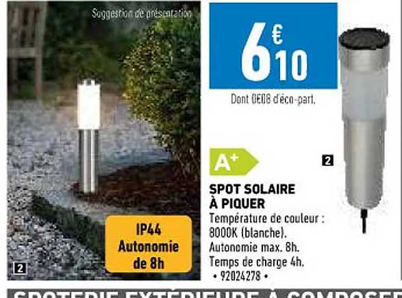 spot solaire à piquer