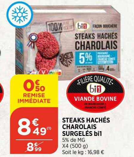 Steak Hachés Charolais Surgelés Bi1