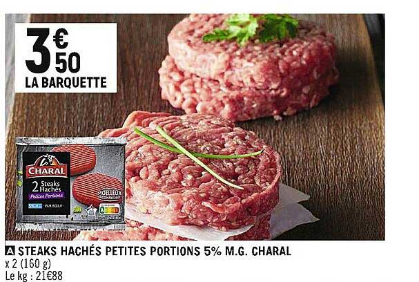 steaks hachés petites portions 5% m.g. charal