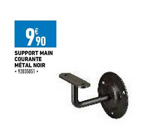 support main courante métal noir