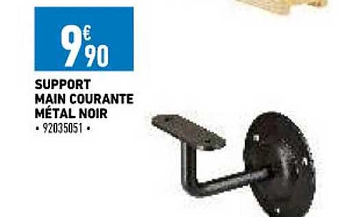 support main courante métal noir