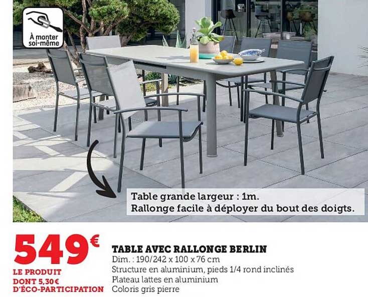 table avec rallonge berlin