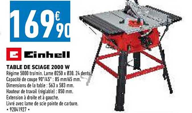 table de sciage 2000 w einhell