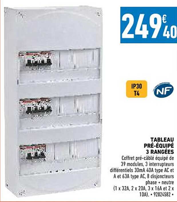 Tableau Pré-équipé 3 Rangées