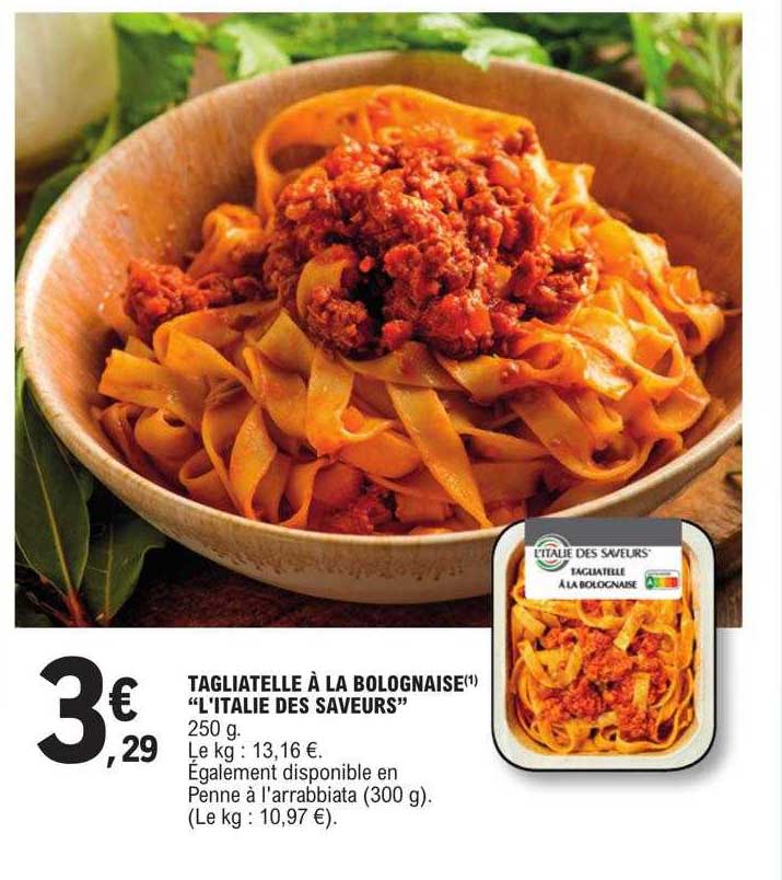 tagliatelle à la bolognaise "l'italie des saveurs"